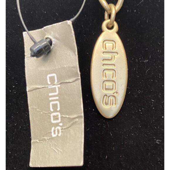 CHICO'S STUNNING HAMMERED GOLD NECKLACE NWTS - Picture 14 of 15